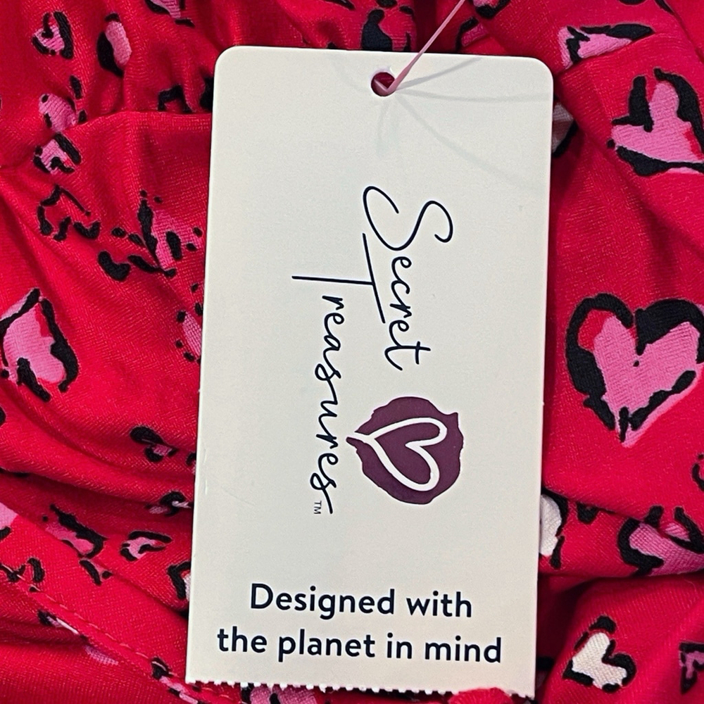 Secret Treasures Womens S Chemise Nightie Gown Split Back Lace Hearts Valentines - Picture 6 of 11